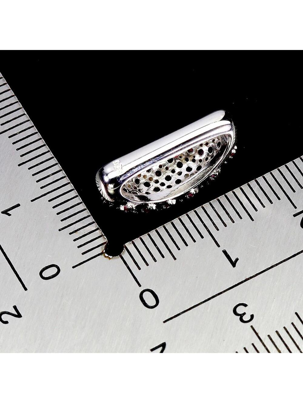 925 Sterling Silver Pendant Ruby Myanmar Round Diamond Cut Gemstone Jewelry - Picture 3 of 3